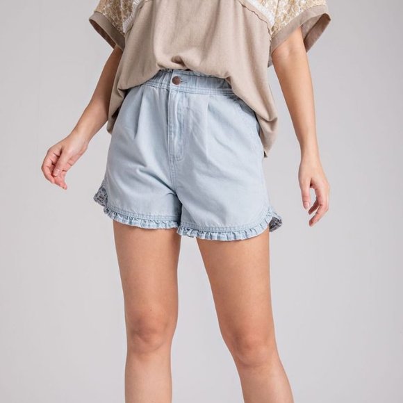 Easel Light Blue Jean Shorts - Picture 3 of 6